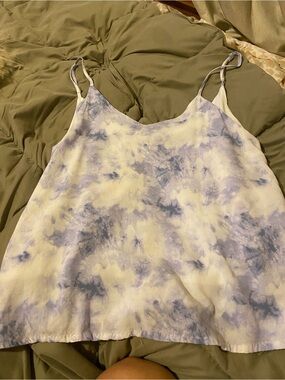 Women's Blue Tie-Dye Spaghetti Strap Cami Top